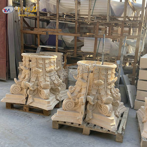 New Magic <b>Stone</b> Grc Roman Pillars Outdoor Decorative Columns For Villa Entrance Artificial Sandstone Carved - Product Image 1