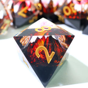 Vulkanische Draak 'S Lair Rpg Dobbelstenen-Handgemaakte Polyhedrale Hars Dnd Dobbelstenen Set Voor Kerkers En Draken Bordspellen En Rollenspel-M Rood - Product Image 5