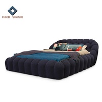 Ensemble de lit français à bulles rembourré de style parisien, très confortable, taille complète, meubles