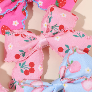 Lot de 20 mini barrettes imprimées fruits, pinces à <span class=keywords><strong>cheveux</strong></span> nœud papillon, pinces boutique pastel d'été avec bordure Moonstitch, accessoires pour <span class=keywords><strong>cheveux</strong></span> - Product Image 2