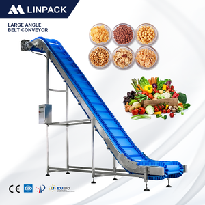 LINPACK Industrie alimentaire Système de bande transporteuse de levage automatique en PVC incliné de qualité alimentaire pour granulés solides - Product Image 1