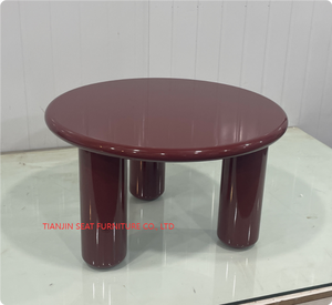 Bàn trà phòng khách chất lượng cao bóng gương, màu đỏ PANTONE, cạnh tròn, chất liệu MDF - Product Image 4