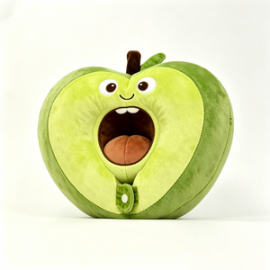 Decoración de frutas verdes, lindo juguete de manzana, almohada de frutas aterciopelada, almohada de felpa suave con forma de fruta - Product Image 2