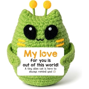 Mini Gato Alien de Peluche Hecho <span class=keywords><strong>a</strong></span> Mano, Ideal como Regalo para Amigos, Compañeros de Trabajo o Hermanos - Product Image 3