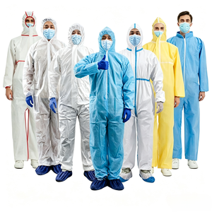 Combinaison de protection jetable microporeuse Type 5/6, 50 GSM, imperméable, anti-amiant, avec capuche et couvre-bottes - Product Image 1