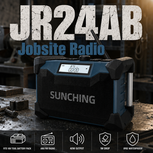 Werkstatt-Audio Lautsprecher mit Bluetooth 18V Akku-betrieben AM/FM Radio IP65 Robust - Product Image 1