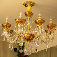 Lustre contemporain en cristal rouge pour salon, chambre, cuisine, hôtel, salle de banquet, décoration intérieure