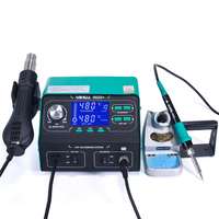 Station de soudage YIHUA 992D+ avec écran LCD, fer à souder, stylo à vide, extraction des fumées, station de retravail BGA, sèche-cheveux à air chaud