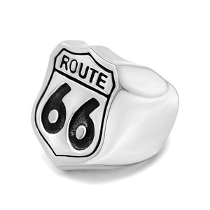 Route 66 <b>Ring</b> Men's Shield Shape Steel <b>Titanium</b> Jewelry Gift SA783 - Product Image 5