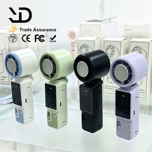Mini ventilateur portatif à pales de turbine, refroidissement par air, contrôle 100 vitesses, pliable, portable à porter autour du cou, 3-en-1, batterie 3000mAh, faible bruit - Product Image 2