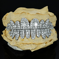 Grillz Unisexe de Haute Qualité en Argent S925 et Or Massif 10K 14K 18K, avec Micro-Incrustation de Moissanite VVS, Style Hiphop, Certifié par une tierce partie