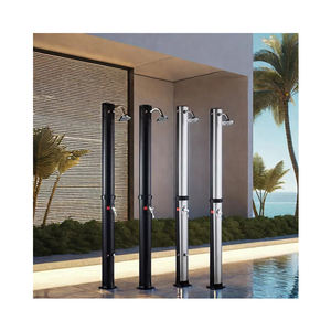 สวนกลางแจ้งแบบพกพา 20L ฝักบัวพลังงานแสงอาทิตย์ Footwash PVC สระว่ายน้ําชุดฝักบัวพื้นผิวขัดลักษณะรวมถึงขาตั้งพื้น - Product Image 1