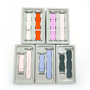 Bracelet de montre en silicone solide de haute qualité, boucle en métal pleine, connecteur à broche, 38 mm/42 mm, durable, résistant à la transpiration, remplacement de montre - Product Image 1