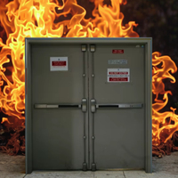 Porte en acier à simple ou double battant, certifiée UL et CE, résistante au feu pendant 60 à 180 minutes, pour applications intérieures et extérieures
