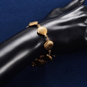 Bracelet Coquillage Mignon en Acier Inoxydable pour Femme et Fille, Chaîne de Main à Maillons Dorés, Bracelet de Cheville d'Été pour la Plage, Bijoux Métalliques, Cadeaux - Product Image 4