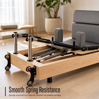 Reformer de Pilates pliable en bois avec logo personnalisé, machine de Pilates pour la maison, le studio de yoga, la musculation, le fitness, équipement de gym