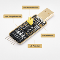 Nouveau module original CH340/343 USB TTL pour communication série, Zigbee, RS485, haute vitesse, multi-protection, chargement USB, Guangdong