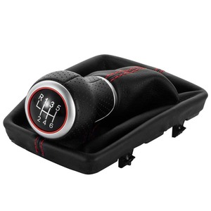 Audi Gear <b>Shift</b> <b>Knob</b> Cover Leather Manual Transmission Black Ergonomic Fitment - Product Image 3