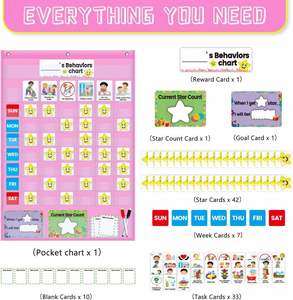 Tabla de Tareas Diarias para Niños Pequeños, Tabla de Bolsillo con Sistema de Estrellas de Recompensa, Material Educativo para el Hogar y la Escuela - Product Image 6
