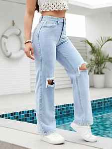 <span class=keywords><strong>Pantalones</strong></span> vaqueros de <span class=keywords><strong>Mujer</strong></span> personalizados de cintura alta, <span class=keywords><strong>pantalones</strong></span> Cargo ajustados elásticos lisos con logotipo de talla grande, <span class=keywords><strong>pantalones</strong></span> vaqueros <span class=keywords><strong>colombianos</strong></span> con bolsillos medianos para mamá - Product Image 2