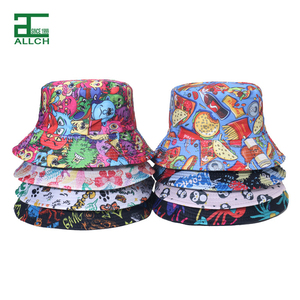 ALLCH 사용자 정의 인쇄 버킷 모자 거리 낙서 3D 인쇄 기념품 모자 뒤집을 수있는 버킷 모자 낙서 어부 모자 - Product Image 1