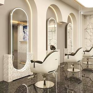 Estación de Muebles de Alta Calidad <span class=keywords><strong>para</strong></span> Barbería, Peluquería, Baño, Belleza y Hotel <span class=keywords><strong>con</strong></span> Espejo Redondo de Salón - Product Image 3