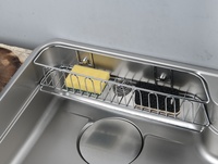 Évier de cuisine double en acier inoxydable SUS304 avec nano-argent, 75x48, à poser sur le comptoir, finition brossée, design moderne