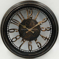 Chiffres romains rétro rustique Vintage grand squelette européen 16 pouces horloge murale décorative