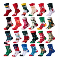 Chaussettes de Noël fantaisie en coton pour garçons et filles, motif Père Noël mignon, vente en gros, personnalisables, pour les fêtes