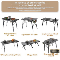 Table de camping tactique extensible portable d'extérieur en gros, table de cuisine pliable avec cadre en aluminium, moderne et réglable