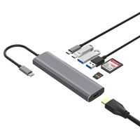 Hub multiport Type-C OEM ODM 7 en 1, station d'accueil USB C pour ordinateur portable