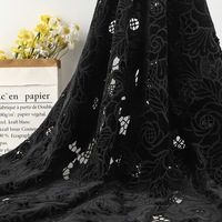 Tissu en dentelle florale respirant et hydrosoluble 100% coton pour vêtements ou robe hawaïenne, tissu en dentelle brodée