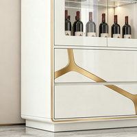 Vitrina de Madera Blanca para Vino, Mueble de Salón, Almacenamiento, Exhibición, Estante para Botellas, Aparador, Muebles Modernos de Lujo para el Hogar