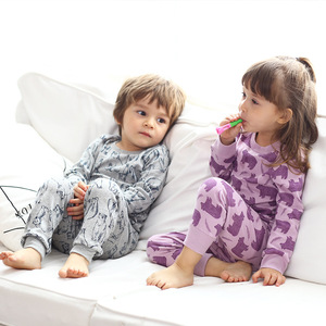Vente en gros de pyjamas pour enfants en bambou personnalisés, à manches longues, design de dessins animés, 100% coton, vêtements de nuit pour filles - Product Image 1