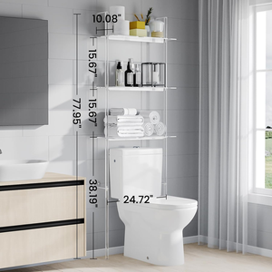 Étagère d'angle carrée en acrylique pour salle de bain avec couleurs personnalisables et montage facile - Product Image 1