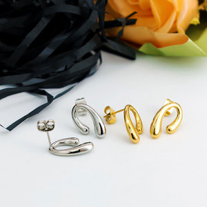 Ensemble de bijoux tendance pour femmes, collier et boucles d'oreilles en acier inoxydable 316l imperméable, plaqué or 18 carats, chaîne à la mode - Product Image 4