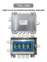Caja de Conexiones Ouluda TDC-03, Impermeable, Resistente a la Humedad, Gris, Cinco Orificios, Cuatro Cables, Pequeña, para Básculas