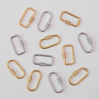 Fermoirs à vis oblongs écologiques en acier inoxydable plaqué or 18 carats PVD pour colliers, bracelets, breloques de sac, accessoires de bijoux étanches