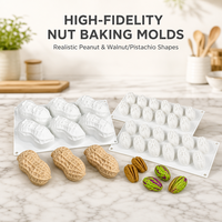 AK 15-fach Pistazien-Silikonform 3D Walnussform Eiscreme Schokoladenmousse Kuchenbackform Hitzebeständige Kerzenform