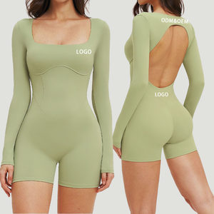 Mono Deportivo de Una Pieza, Espalda Descubierta, Transpirable, para Gimnasio, Fitness, Yoga, para Mujer - Product Image 1