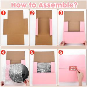 Easy Fold Album Corrugated Cardboard Pink Vinyl Record <strong>Magazine</strong> Perimeter Mailers Shipping Paper <strong>Boxes</strong> Recyclable Custom Luxury - Product Image 5