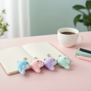 Portachiavi con ciondolo a forma di balena tempestata di diamanti 9x11cm in peluche per borsa o portachiavi - Product Image 3