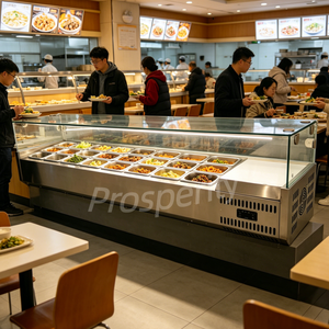 Comptoir de préparation de salades réfrigérées commercial de 180 cm, station de garnitures réfrigérée de comptoir avec positions pour bacs GN 1/9 pour restaurant - Product Image 5