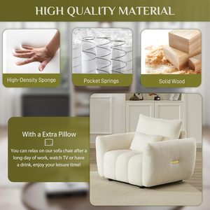 Divano da divano singolo moderno con seduta profonda, comodo, poltrona con cuscino di grandi dimensioni - Product Image 3