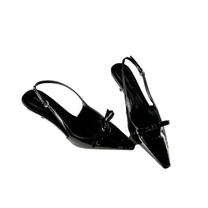 2025 Spring and Summer New Elegant Bow Pointed Heel Women's Shoes Korean Style Elegant All-match Toe <b>Sandals</b> - Product Image 6