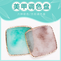 Résine Agate Pierre Style Carré Nail Art Palette Plateau Multi Style pour Peinture Couleur Affichage Ongles Artificiels Outils Utilisation
