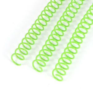 Factory High Quality Green Plastic Spiral Coils PVC Coil Binding For A4 Notebooks