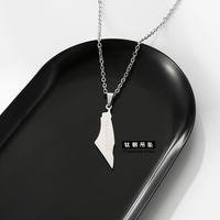 Collier pendentif drapeau carte de Palestine pour femme et homme Collier pendentif carte de Palestine en acier inoxydable