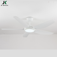 Ventilateur de plafond LED 52 pouces avec lumière, moteur DC, télécommande, décoration moderne pour la maison, ventilateur lustre