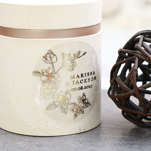 Tùy chỉnh tự dính không thấm nước rõ ràng Logo in lá vàng dập Nhãn dán nhãn cuộn cho phong bì gói quà tặng niêm phong - Product Image 6